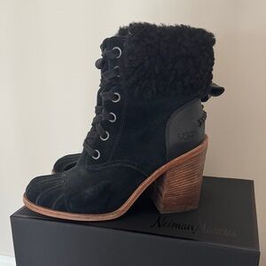 UGG Women's Black and Brown Heeled Boots
